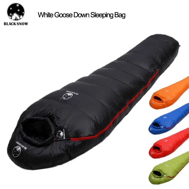 White Goose Down Mummy Sleeping Bag – 800 Fill Power, 4 Warmth Levels, Camping & Travel
