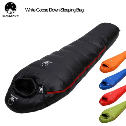 White Goose Down Mummy Sleeping Bag – 800 Fill Power, 4 Warmth Levels, Camping & Travel