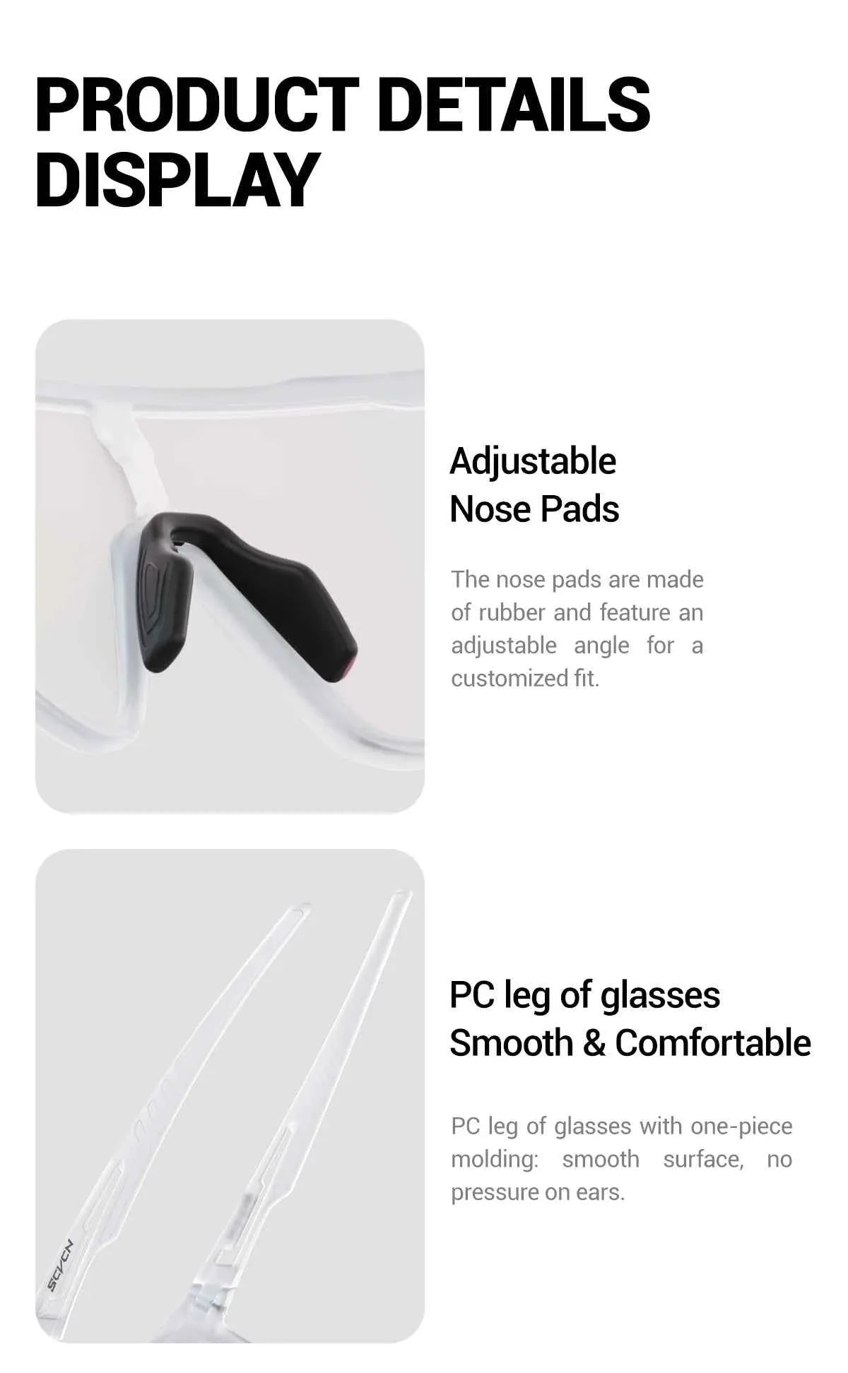 SCVCN Hiking Eyewear Photochromic Bike Cycling Sunglasses Men Outdoor Sports MTB UV400 Goggles Women Running Windproof Glasses