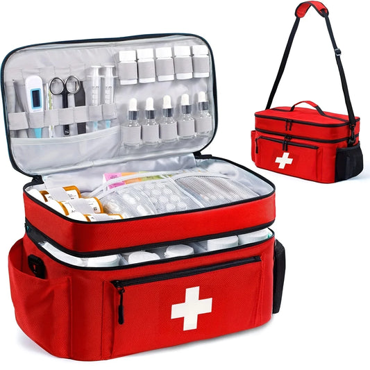 Portable Travel Medicine Storage Bag – Double-Layer Emergency Kit Organizer