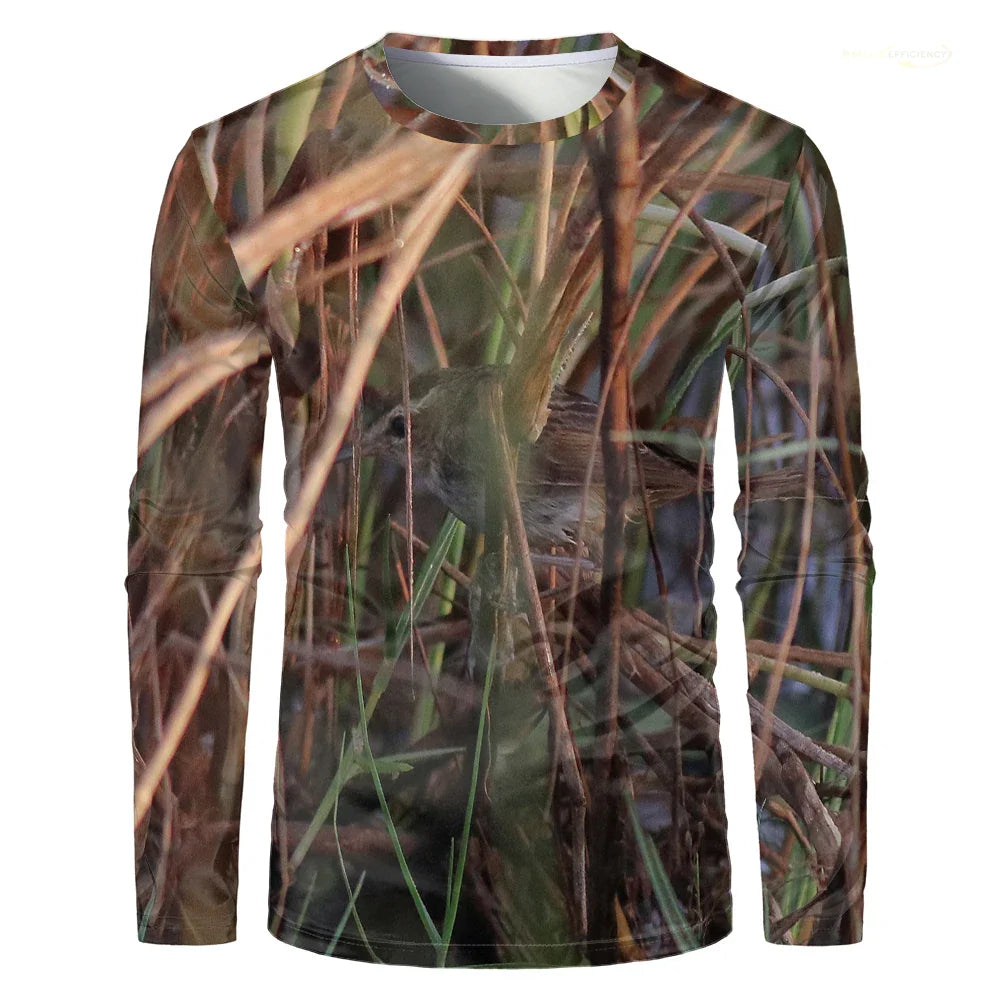 Men's 3D Camo Hunting Long Sleeve T-Shirt – Breathable Quick-Dry Tee