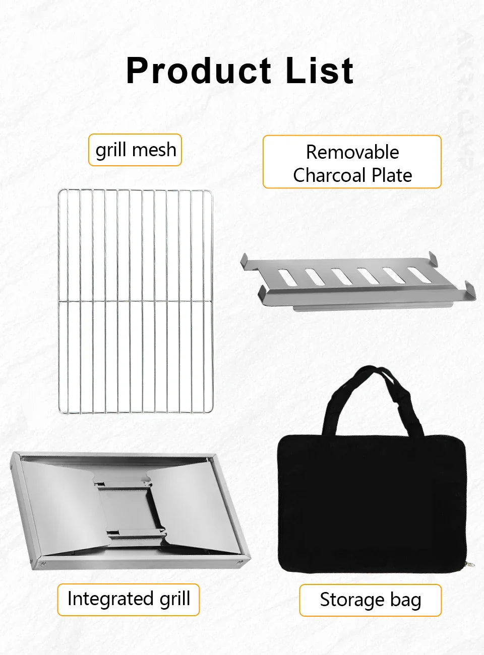 304 Stainless Steel Barbecue Grill Portable Outdoor Stove IGT Table Stove Folding Firewood Stove Barbecue Camping Stove