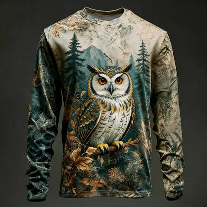 Men's Camo Deer Print Long Sleeve Shirt – Hunting & Outdoor Graphic Tee