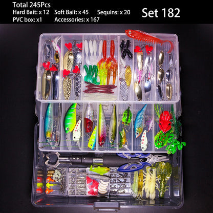 Mixed Fishing Lure Kit – Soft & Hard Baits, Minnow, VIB, Jig, Spoon, 13–182 Pieces