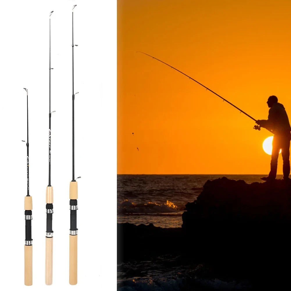 Portable Ice Fishing Pole – Carbon + Epoxy Resin, 60/80/100cm, Lightweight Grip