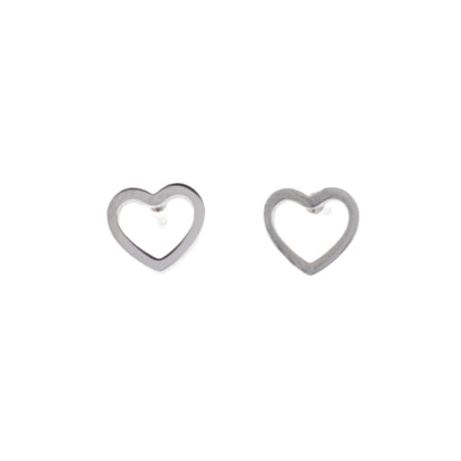Small Cookie Cutter Heart Stud Earrings