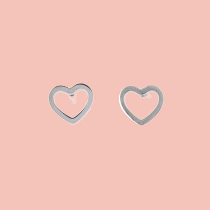 Small Cookie Cutter Heart Stud Earrings