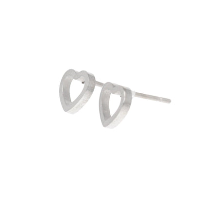 Small Cookie Cutter Heart Stud Earrings
