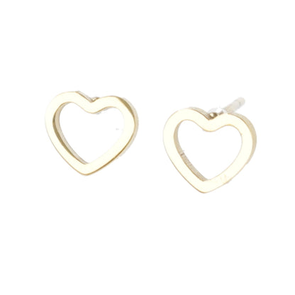 Small Cookie Cutter Heart Stud Earrings (Gold Plated)