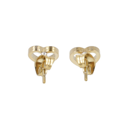 Small Cookie Cutter Heart Stud Earrings (Gold Plated)