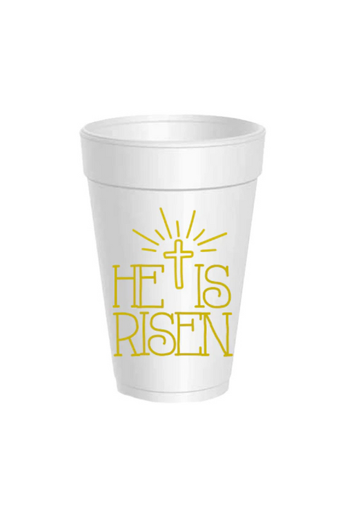 He Is Risen Styrofoam Cups (10 pack)
