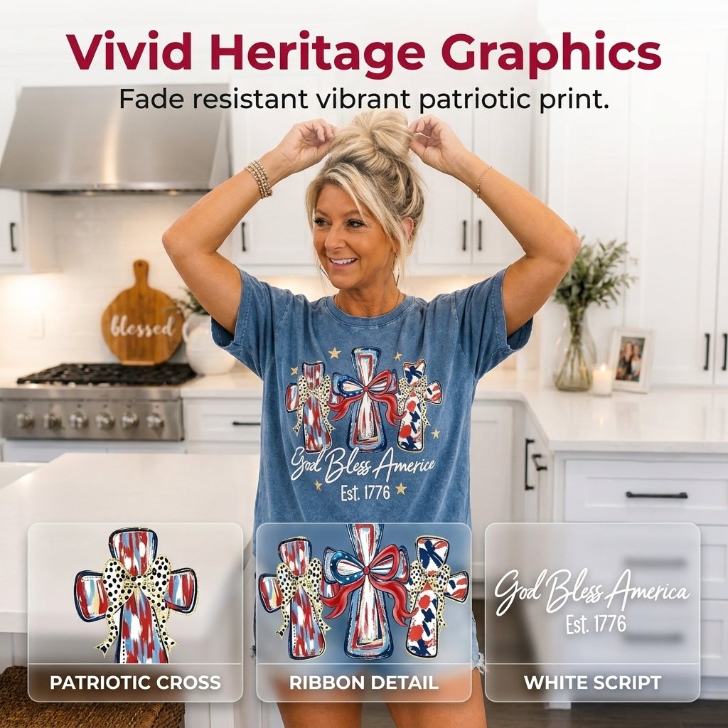 ‚≠ê God Bless America Women T-Shirt - Vintage 250th Anniversary USA Gift TeeüéÜ