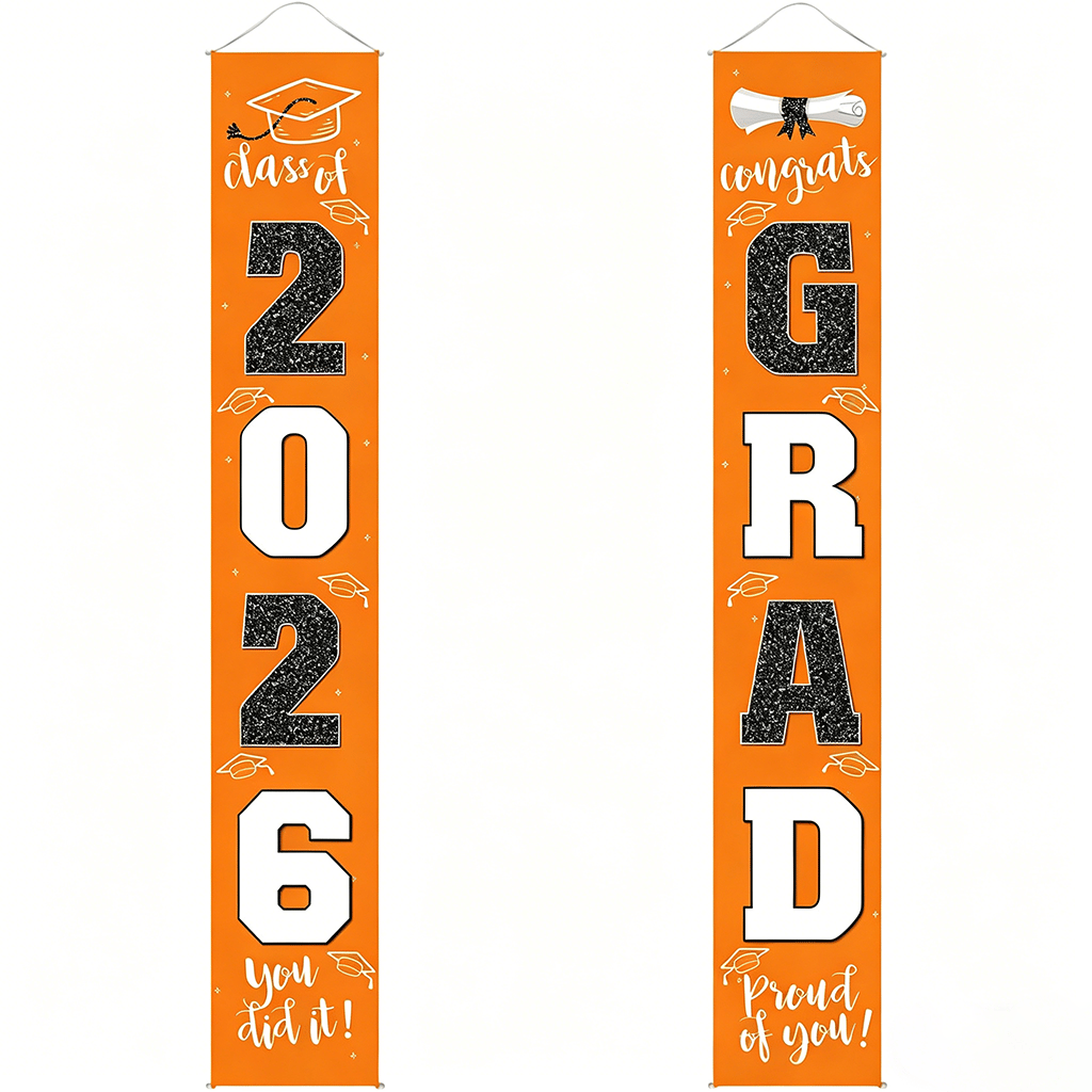 üéìClass of 2026 Graduation Banner 11.8" x 70.87" | Congrats Grad Front Door Porch Decor for Graduation Party (‚ú®Set of 2)