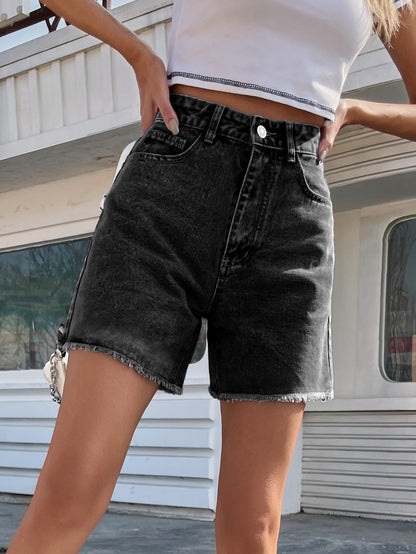 High Waist Loose Women's Denim Shorts – 12 Colors, XS to XL