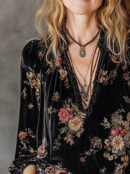 Women's Loose Gold Velvet Top – 3 Styles: Long Sleeve, Off-Shoulder & Vest