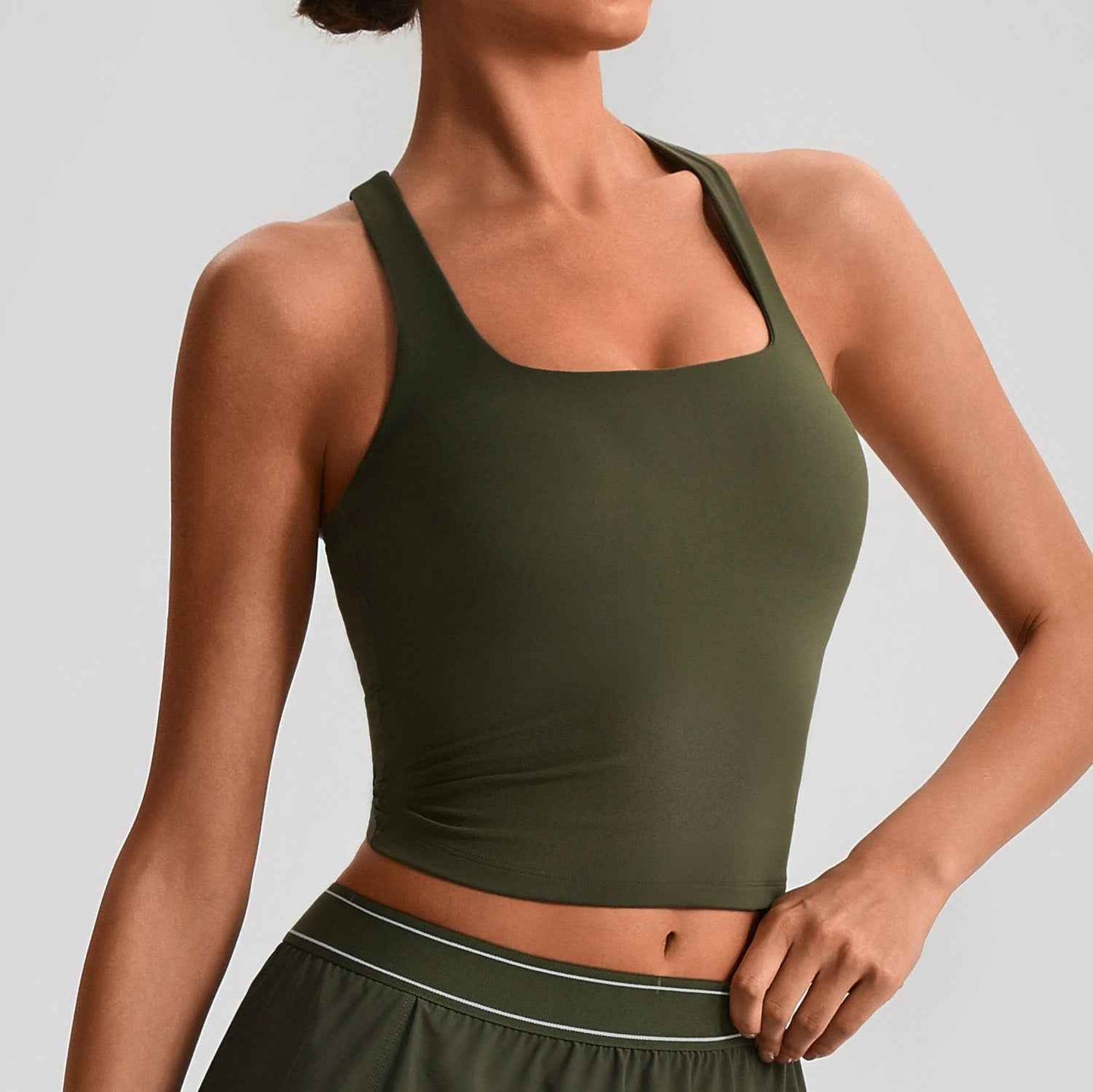 Women's Longline Sports Bra – High-Coverage Active Bra for Yoga & Gym