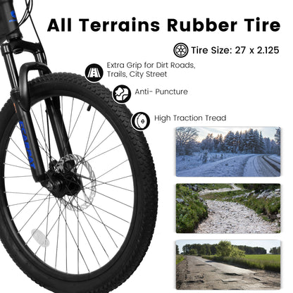 27.5" Full-Suspension Mountain Bike | 21-Speed, Mechanical Disc Brakes & Dual Shock Absorbers