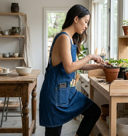 üî•Cloud-Fit Denim Apron | Ergonomic Cross-Back Design