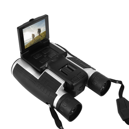 12x32 HD Multi-Function Electronic Binoculars – Outdoor Telescope, Black & Silver