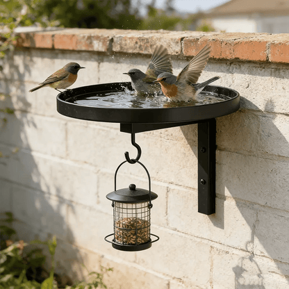 üì¢üì¢40% OFF !!!‚è∞Wall-Mounted Metal Bird Bath ‚Äì Antique Bronze Finish üê¶üõÅüß±üè°