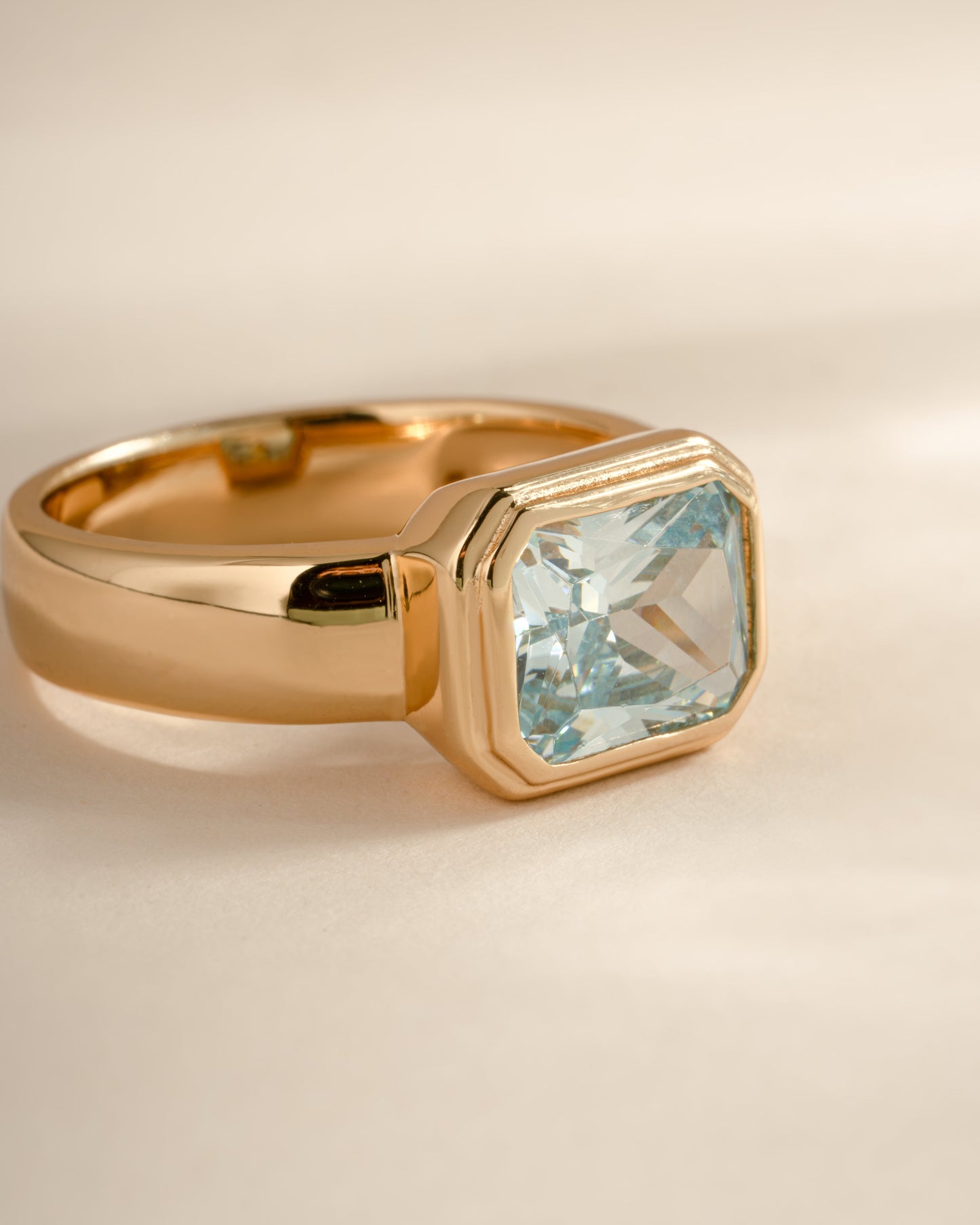 Rectangular Aquamarine Ring