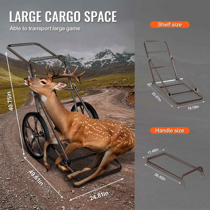 500 lb Folding Deer Cart with 17-Inch Solid Rubber Tires