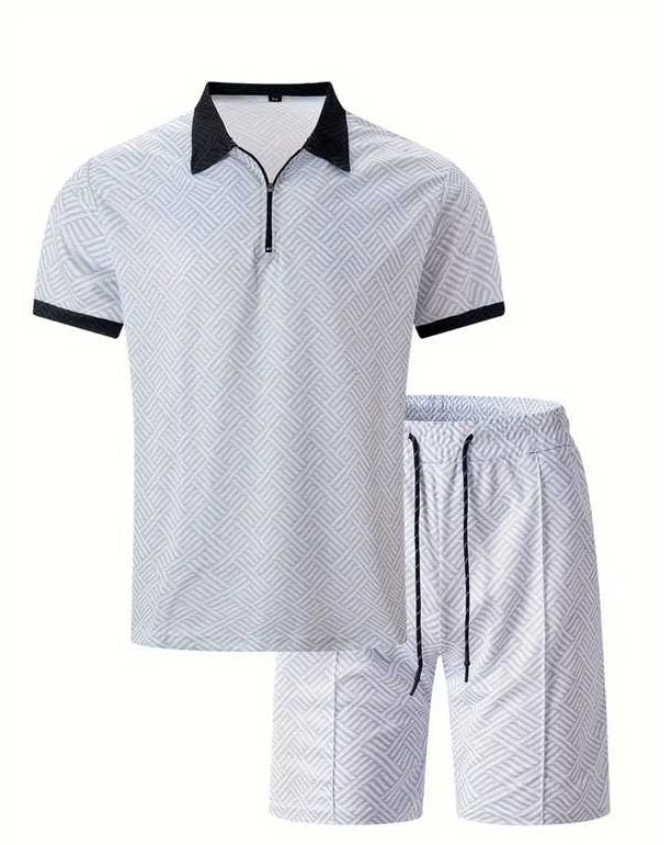 Men's Polo Shirt & Shorts Set – Short Sleeve, 7 Colors, S–3XL