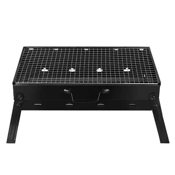Foldable Portable Charcoal BBQ Grill – 17" Stainless Steel Cooking Grate, Ash Catcher, Folds Flat for Camping & Picnics