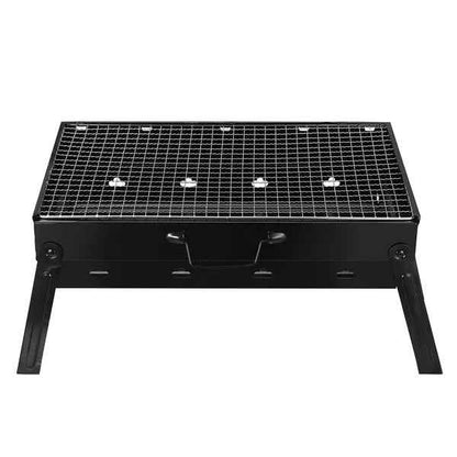 Foldable Portable Charcoal BBQ Grill – 17" Stainless Steel Cooking Grate, Ash Catcher, Folds Flat for Camping & Picnics