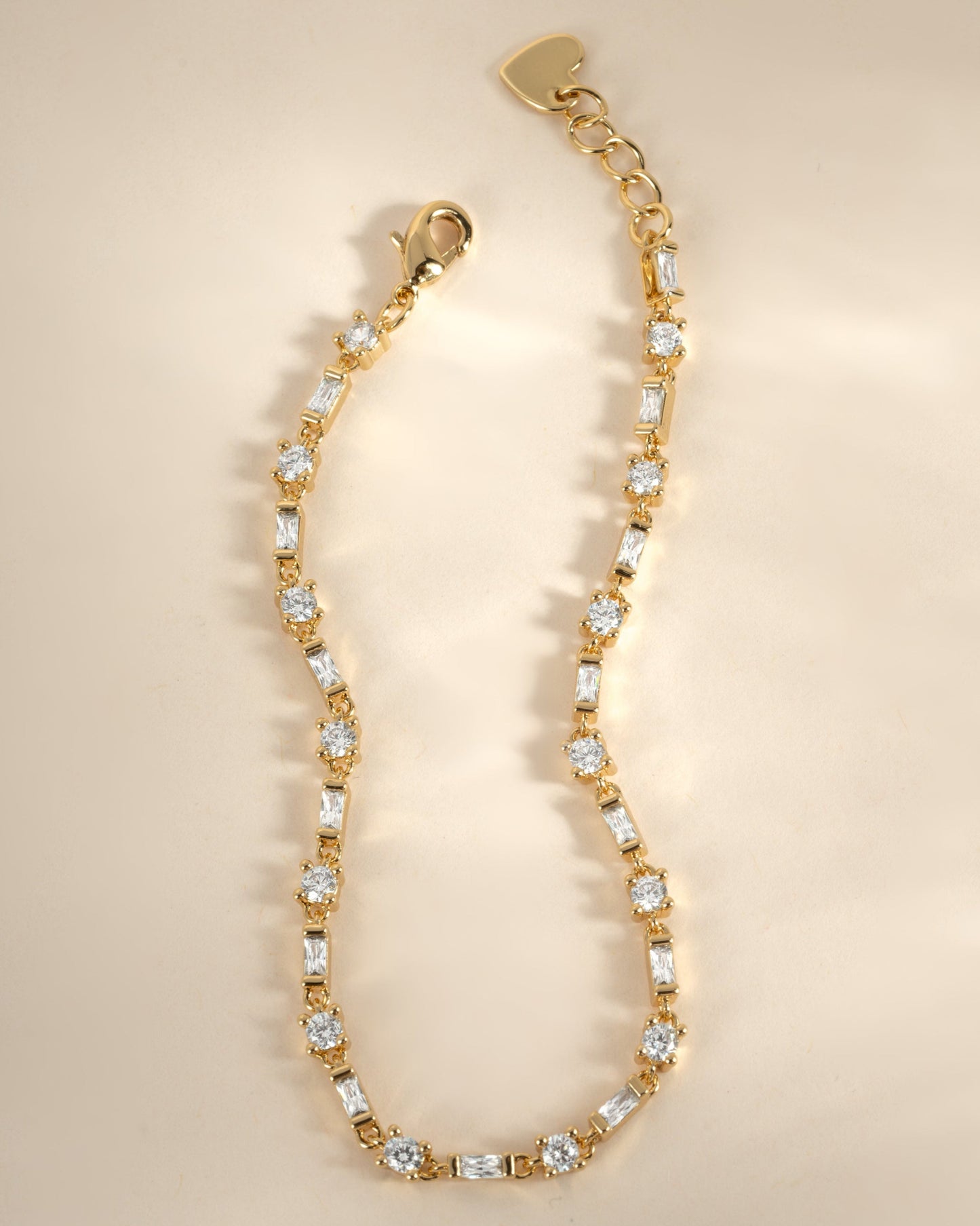 Baguette & Solitaire Diamond Bracelet