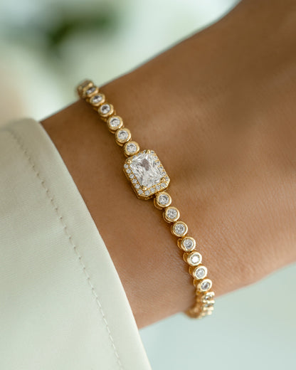 CZ Baguette Rounded Tennis Bracelet
