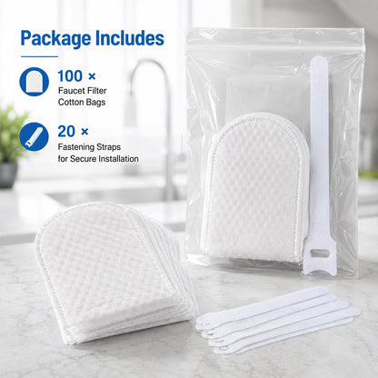 ‚ú®Faucet Filter Cotton Bags - Universal, 100 PCS Splash-Proof Faucet Filter Set