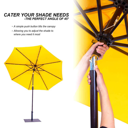 7ft Outdoor Patio Umbrella with Tilt & Crank – UV-Resistant Sun Shade