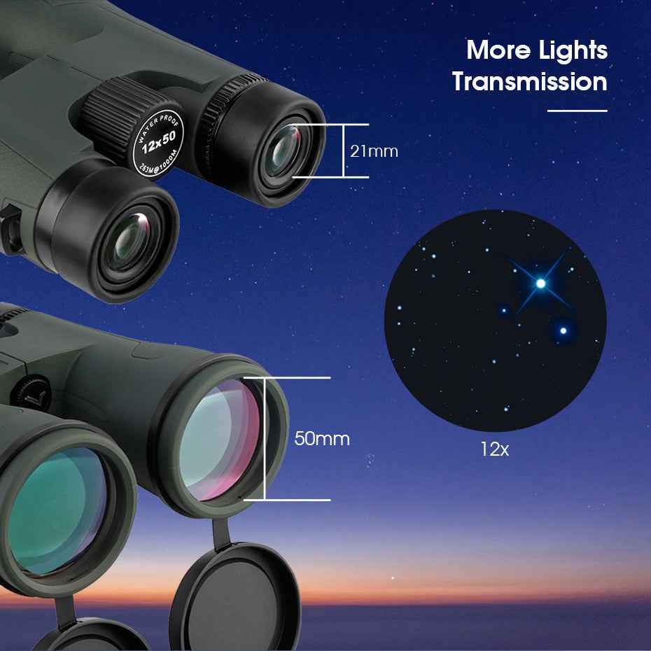 SA203 12x50 IPX7 Waterproof Binoculars – BAK4 Roof Prism, Full Multi-Layer Coating