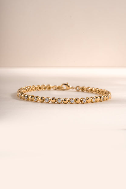 Bead & Bezel Tennis Bracelet