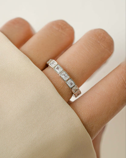 Bezel Emerald Cut Eternity Band
