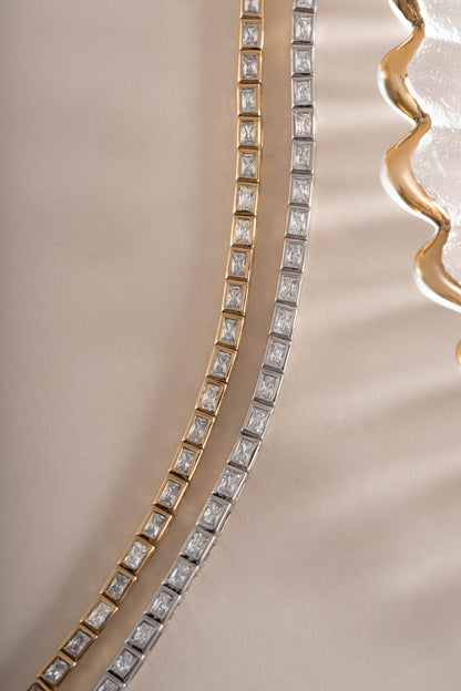Bezeled Baguette Tennis Bracelet