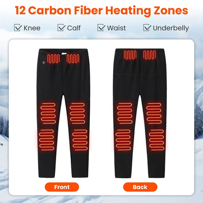 USB Heated Pants – 12 Heating Zones, 3 Heat Levels, Unisex, M–3XL