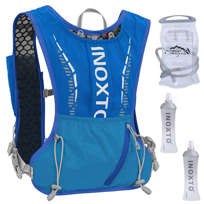 Running Hydration Vest – 5L, 3 Water Bladders, 6 Pockets, Reflective, Adjustable Fit