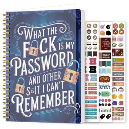 üìÖFunny Password Notebook - Spiral Bound with Lock Icons & Funny Security Phrases‚úçÔ∏è