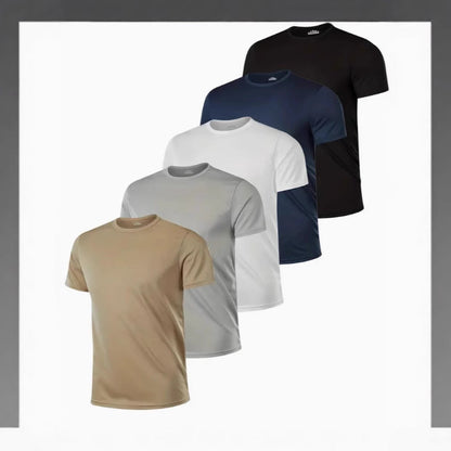 Men's Letter Print Crew Neck Short-Sleeve T-Shirt 5-Pack