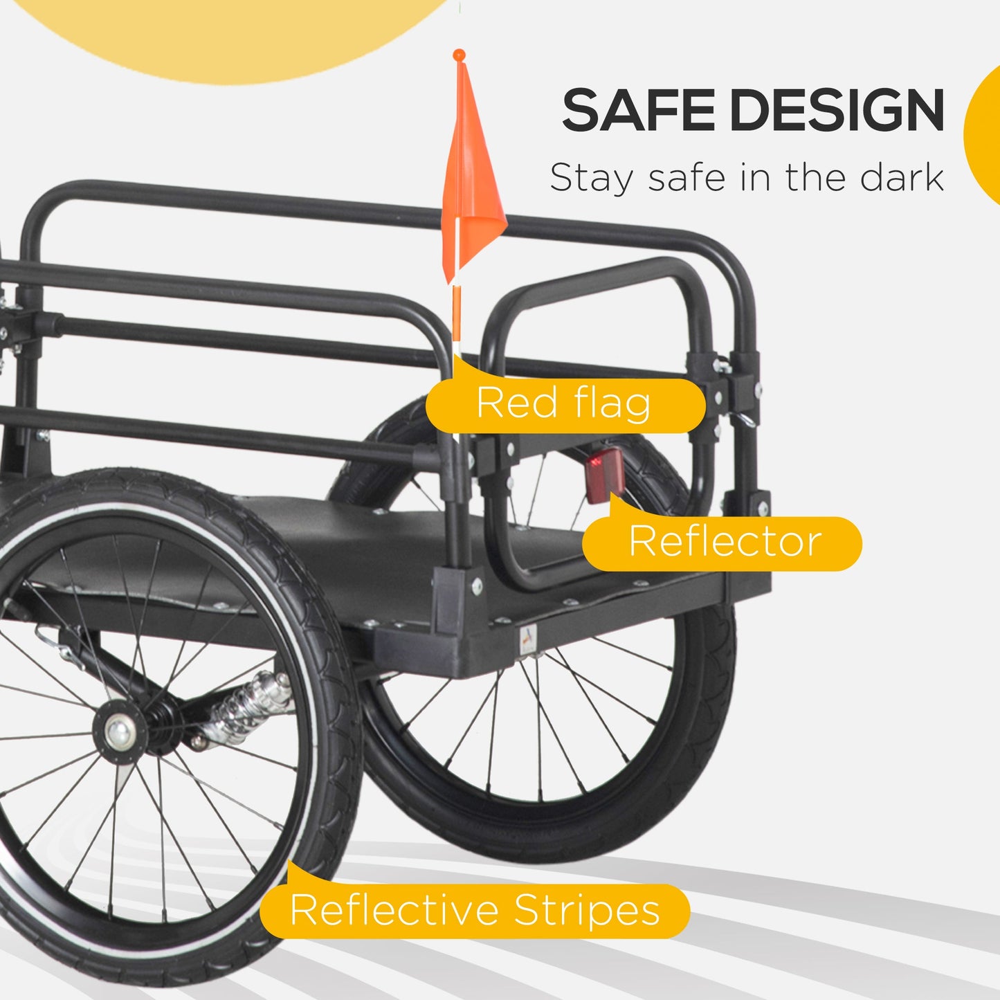 Bike Cargo Trailer & Wagon | 88 lb Capacity, Suspension & Triple Safety Visibility