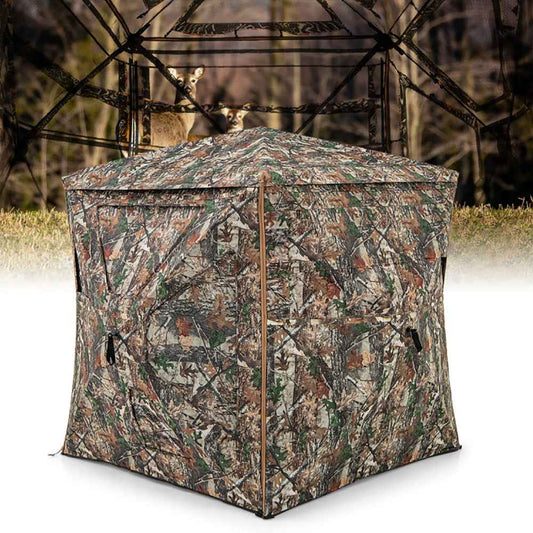 5-in-1 Detachable Pop-Up Hunting Blind with Skylight – 360° View, 2-3 Person