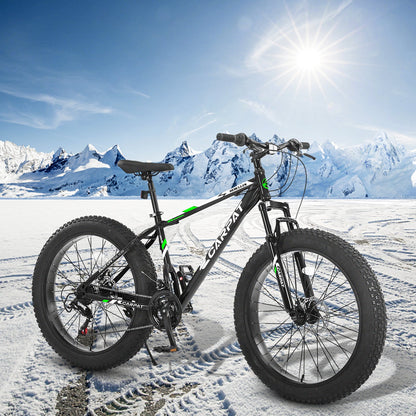 26" Fat Tire Mountain Bike | Full Shimano 21-Speed, Dual Disc Brakes & Front Suspension