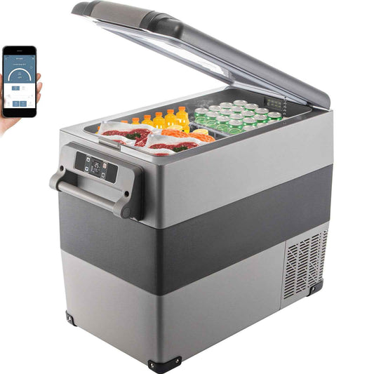 12V Portable Car Fridge Freezer 58QT | Dual Zone, App Control, RV & Camping