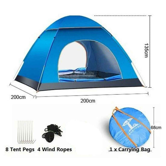 3-4 Person Automatic Pop-Up Camping Tent – UV Protection, Waterproof, Mosquito Net