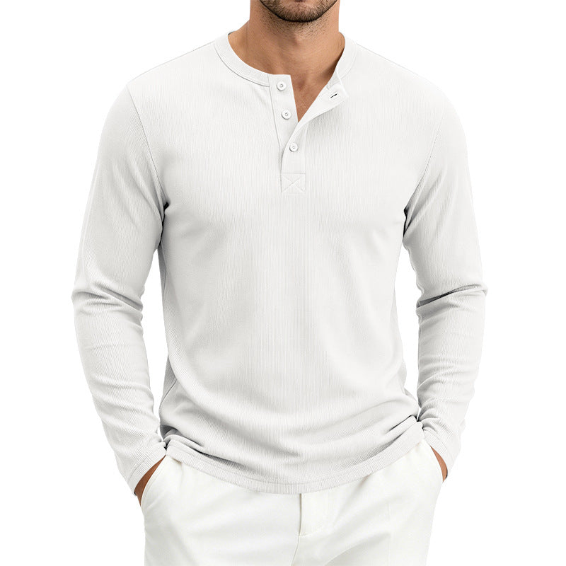 Men's Ribbed Long-Sleeve Loose Fit T-Shirt