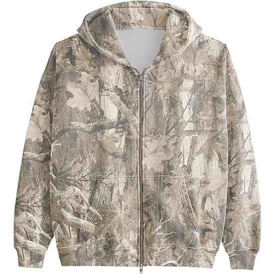 Unisex Printed Hooded Jacket – Casual Zip-Up Outerwear