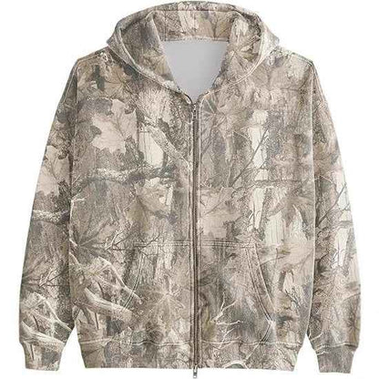 Unisex Printed Hooded Jacket – Casual Zip-Up Outerwear