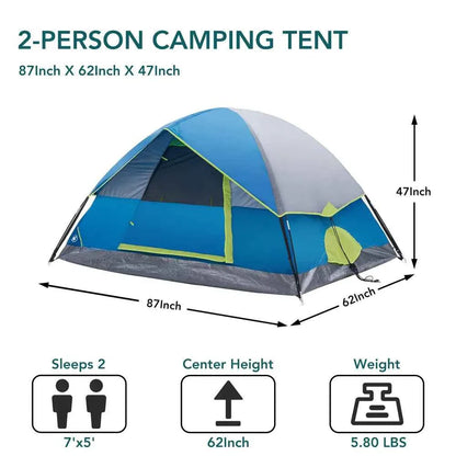 2 & 4 Person Dome Camping Tent – Lightweight with Skylights, Mesh Windows & Tent Fly